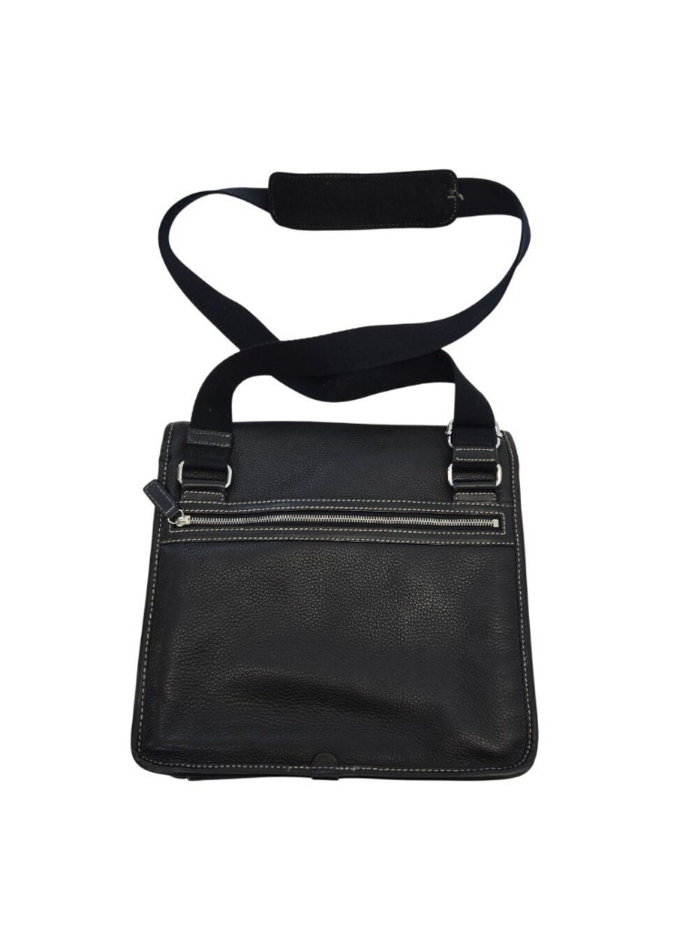 Brooks Brothers Pebble Leather Laptop Messenger Bag View 2